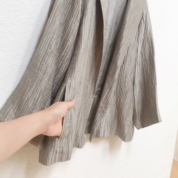 Eileen Fisher Silk Textured Open Front Blazer - Picture 4 of 11